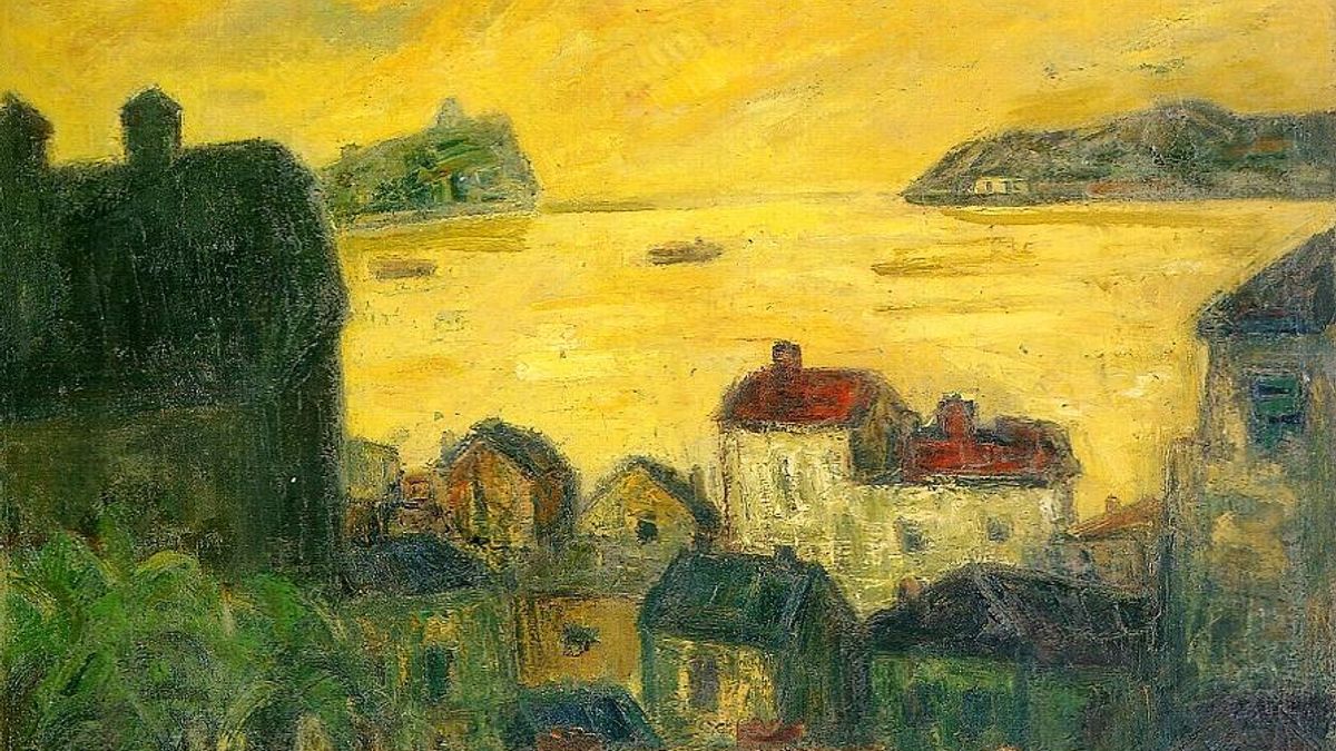 張啟華,《港都》,1950。(圖片:高雄市立美術館/想想論壇提供) 張啟華,《港都》,1950。(圖片:高雄市立美術館/想想論壇提供)