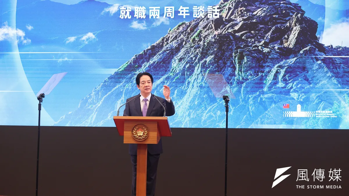 頼清徳総統は20日、就任2周年にあたり談話を発表した。(写真/柯承恵撮影)