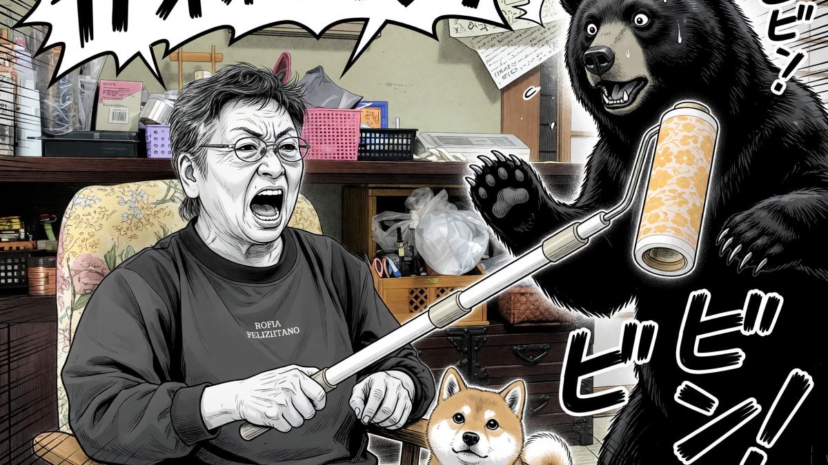 日本80歲阿嬤大戰黑熊!黏毛滾筒揮舞怒吼:別小看我,竟成功嚇退猛獸
