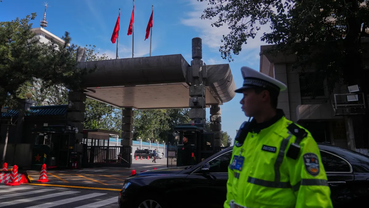 2025年10月20日,中共中央委員會在北京的京西賓館舉行第二十屆四中全會。(美聯社)