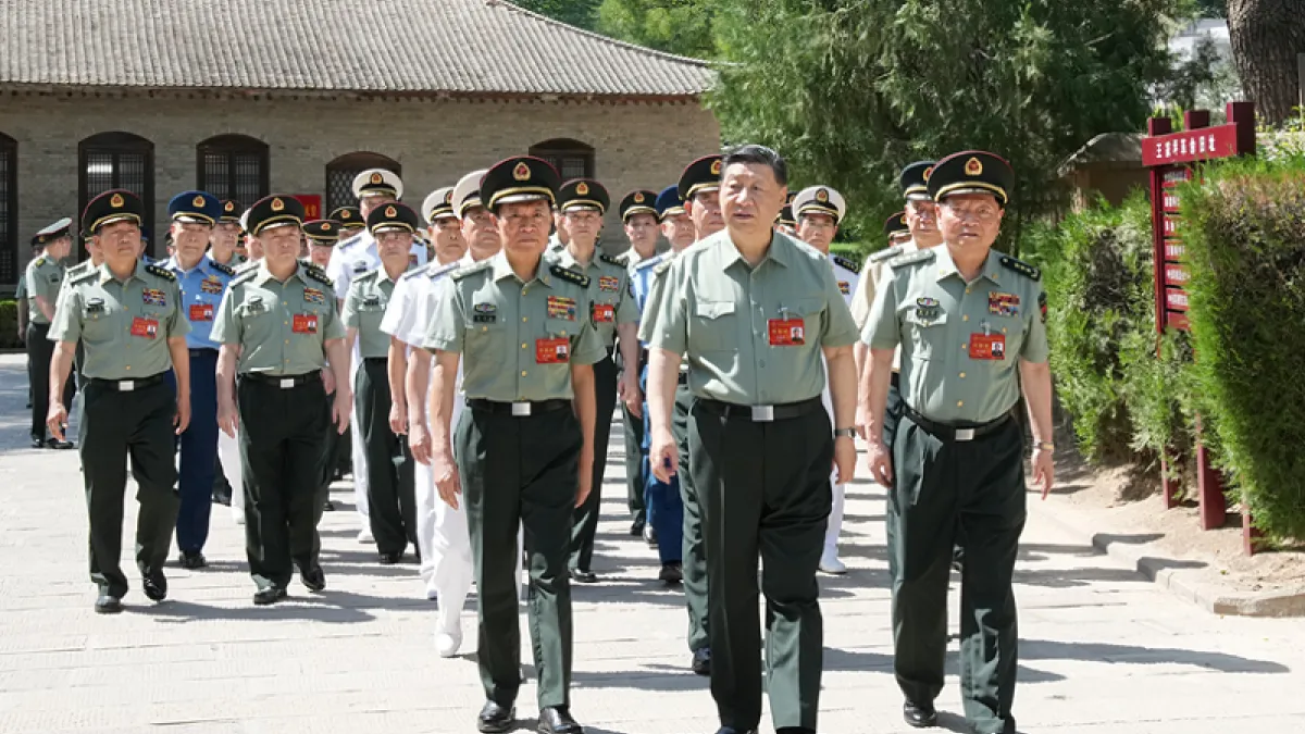 中國國家主席習近平出席在延安召開的中央軍委政治工作會議。(新華社)