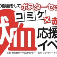 コミックマーケット準備会は全国の献血ルームで限定ポスターを贈呈する「コミックマーケット108献血応援イベント」を実施する。(写真/コミックマーケット献血応援イベント事務局提供) コミックマーケット準備会は全国の献血ルームで限定ポスターを贈呈する「コミックマーケット108献血応援イベント」を実施する。(写真/コミックマーケット献血応援イベント事務局提供)
