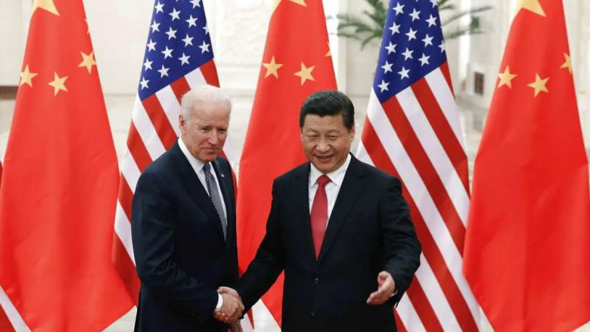 中國國家主席習近平與美國總統拜登,於9月10日通話九十分鐘。圖為拜登為副總統時兩岸人的會面。(資料照,美聯社)