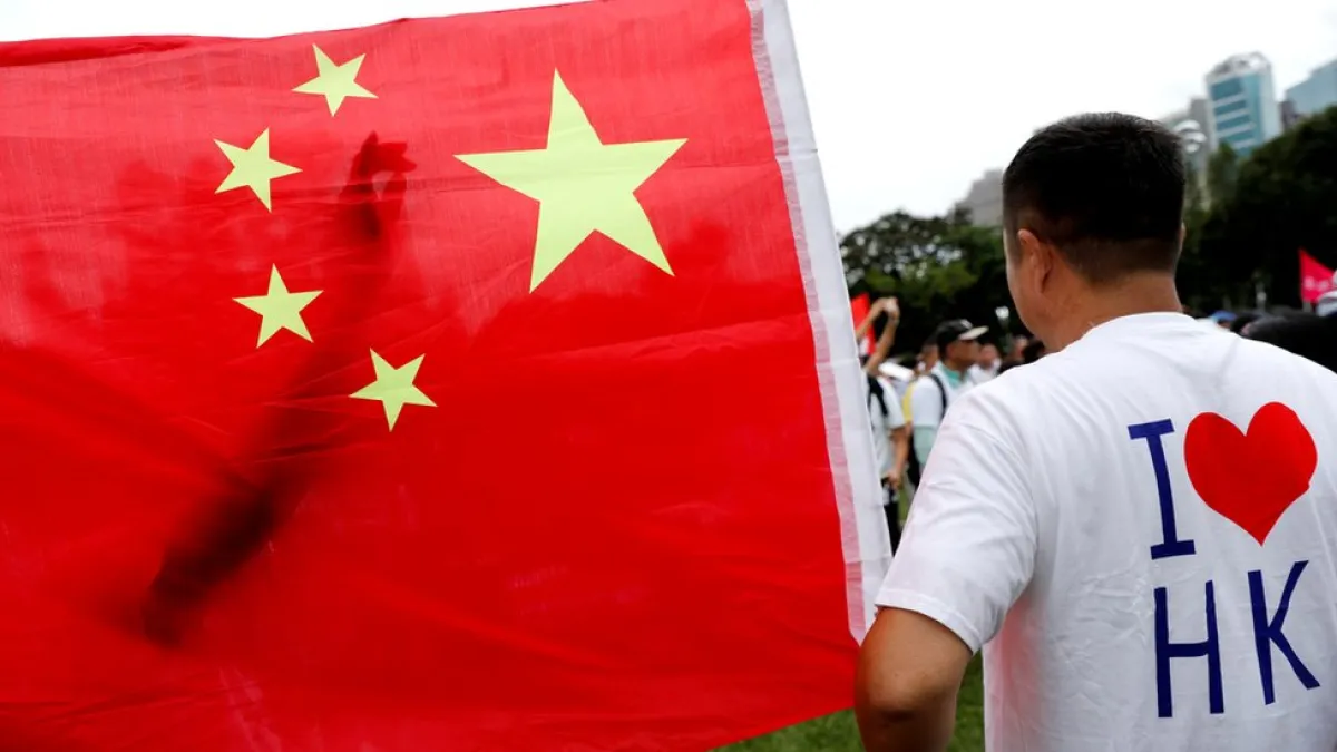 2019年8月3日,香港舉行「希望明天」集會,支持警察執法。(BBC中文網)
