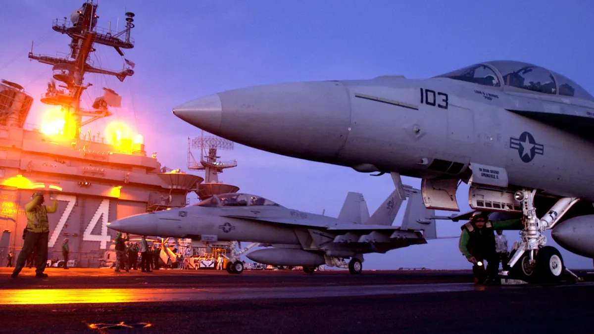 「淘金者」第147攻擊中隊的兩架F/A-18F「大黃蜂」。(美國海軍網站)