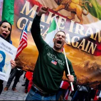 Anti-Iranian government demonstrators rally in New York, expressing support for the military actions taken by Trump and Israel against the Iranian government. (AP) Anti-Iranian government demonstrators rally in New York, expressing support for the military actions taken by Trump and Israel against the Iranian government. (AP)