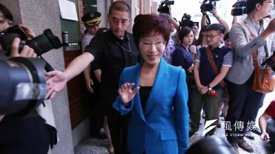針對周玉蔻爆料,指洪秀柱將會宣布退選,王朱配成行,洪秀柱辦公室8日發布新聞稿指出,洪秀柱絕對不會退選。(林韶安攝)