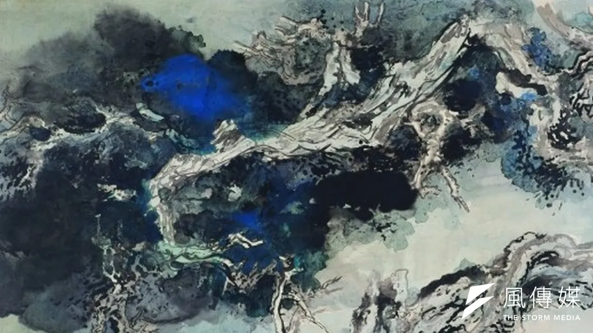 王建煊堅持將張大千贈與監察院的古木松柏畫作送出,引發爭議。(取自史博館網站)