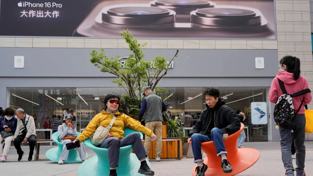 中國北京的蘋果(APPLE)專賣店。(美聯社)