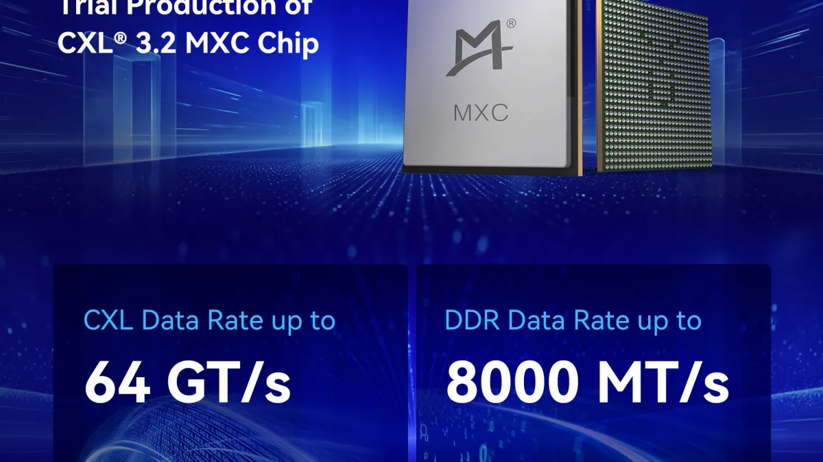 Montage Technology Announces Industry-First Trial Production of CXL 3.2 MXC Chip