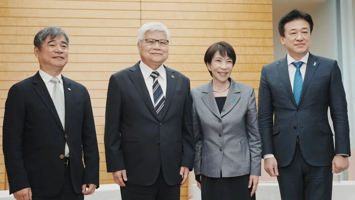 2026年2月5日、高市早苗首相は首相官邸で、TSMCの魏哲家董事長と会談した。(AP通信)