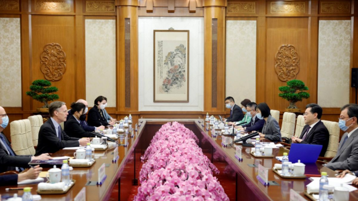 2023年5月8日,中國外交部長秦剛在北京會見美國駐華大使伯恩斯。(取自中國外交部網站) 2023年5月8日,中國外交部長秦剛在北京會見美國駐華大使伯恩斯。(取自中國外交部網站)