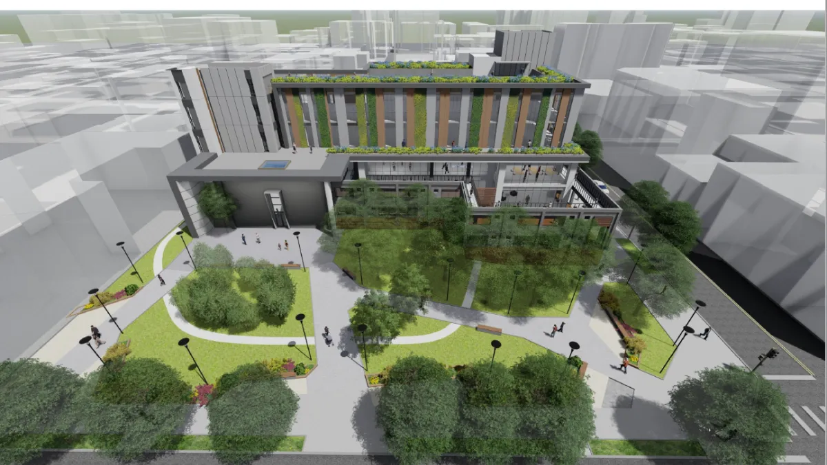 台中市西區聯勤招待所變身社福基地,規劃全市最大公托,納入親子館、長青基地、婦女基地等福利設施。(圖/台中市政府提供)
