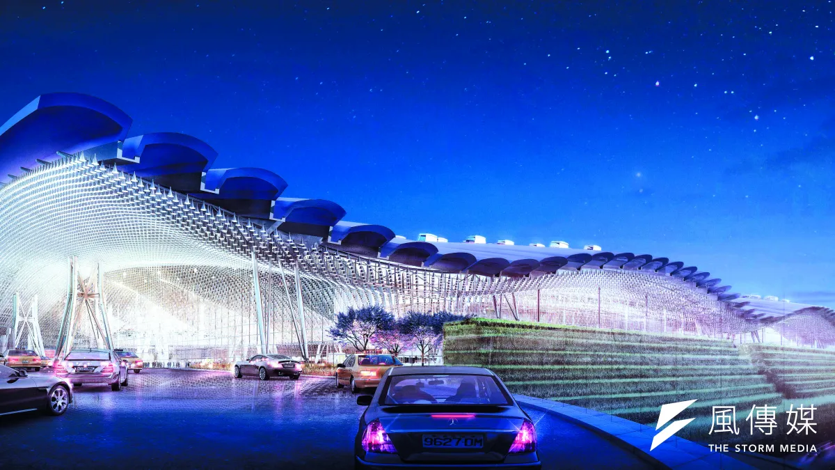 羅傑斯為桃機三航站設計出台灣傳統閩南家屋片片「瓦頂」造型的大屋頂,波浪頂再開了無數的小天窗。(Rogers Stirk Harbour + Partners網站提供)