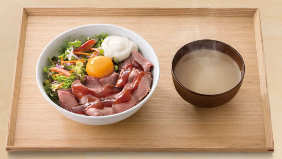 日本吉野家推出鴕鳥丼,鴕鳥是一種環境負擔較低的肉類來源(吉野家官網)