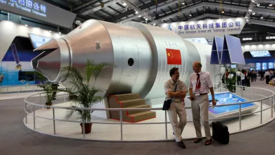 中國目標飛行器(太空站)「天宮一號」(資料照,AP)