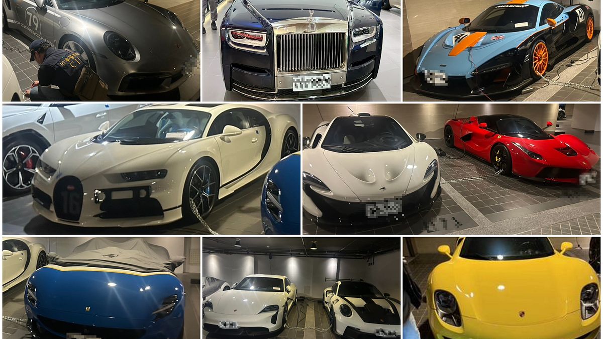 詐欺グループ首謀者のガレージは桁違い。限定スーパーカーの時価は64億台湾ドルを超え、台湾に2台のみの“山豬王”ことブガッティ・シロンは単体で20億台湾ドル超。オーナーはプリンス・ホールディング・グループ創業者の陳志氏だった。(写真:FB/CIB局長室) 詐欺グループ首謀者のガレージは桁違い。限定スーパーカーの時価は64億台湾ドルを超え、台湾に2台のみの“山豬王”ことブガッティ・シロンは単体で20億台湾ドル超。オーナーはプリンス・ホールディング・グループ創業者の陳志氏だった。(写真:FB/CIB局長室)