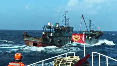 艦隊分署表示,因中國伏季休漁期結束,桃竹苗海域出現中國漁船違法捕撈。(圖/取自海洋委員會海巡署艦隊分署網站)