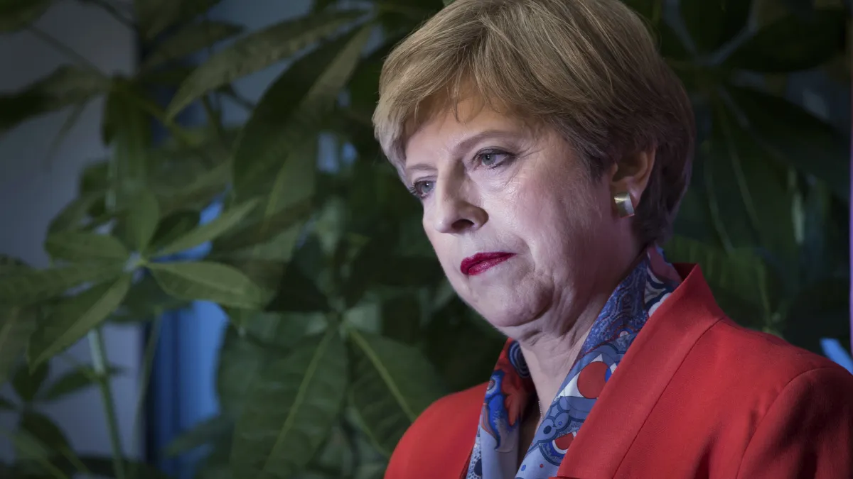 英國首相梅伊在這次大選慘輸(AP)