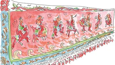 老東西的細膩度和美感,一點都不遜於現在速成大量的製品。八仙彩就是一個很顯著的例子。 (作者繪)