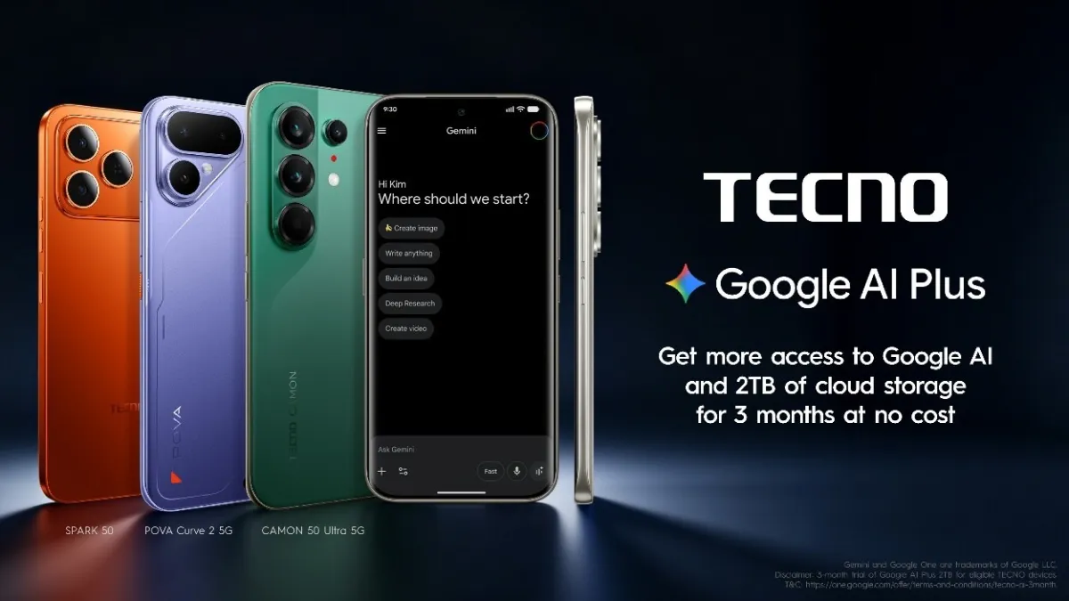 TECNO Users Can Now Get 3 Months of Google AI Plus at No Cost on Eligible Device