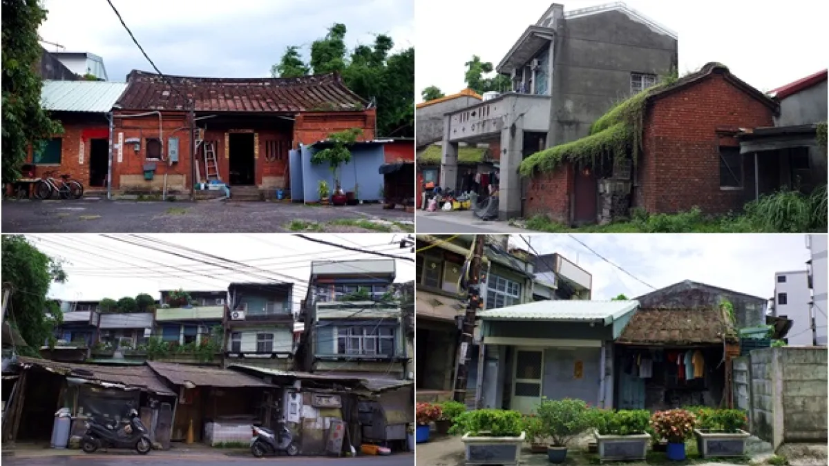 因為禁建,社子島內處處可見紅磚瓦屋或鐵皮屋,形成新舊房舍交錯的景象(資料照片)。
