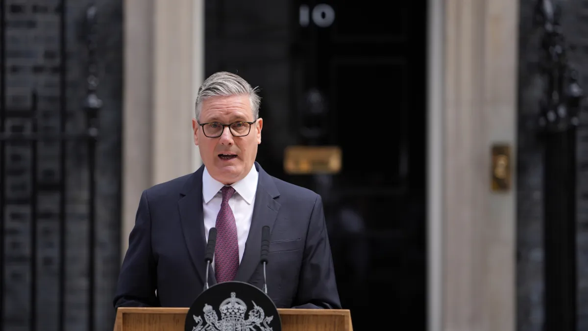 UK Prime Minister Keir Starmer announces his resignation at 10 Downing Street on June 22, 2026. (AP)