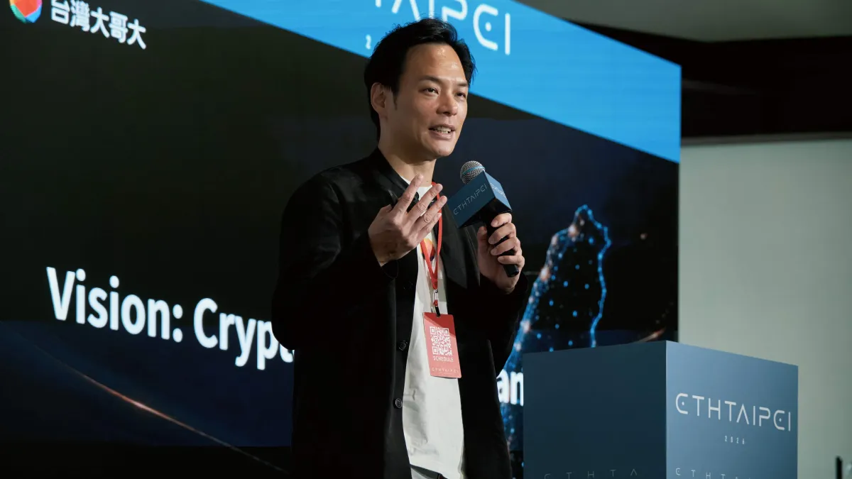 台灣大哥大總經理暨富昇數位董事長林之晨,受邀參加以太坊開發者大會「ETHTaipei 2026」。(台灣大提供)