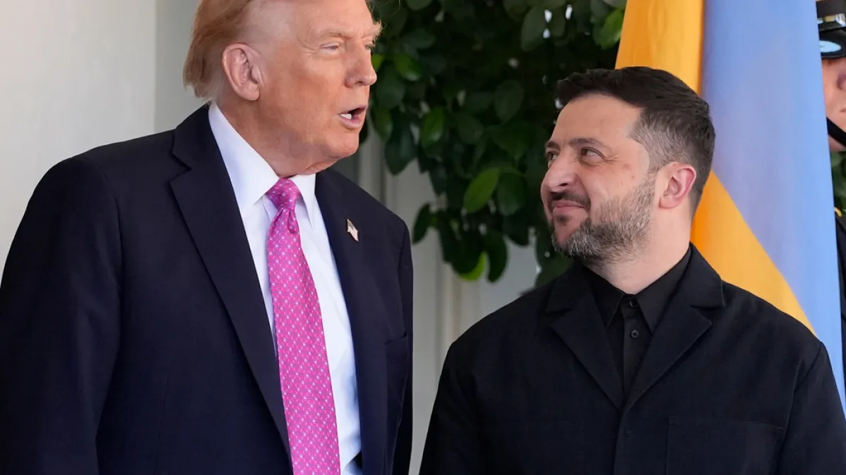 Ukrainian President Zelensky (right) visits the White House again for talks with Trump. (AP)