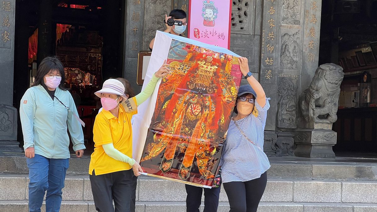 今(30)日新北市府將淡水老街街區結合新北市定古蹟「淡水福佑宮」進行防災演習模擬古蹟。(圖/新北市府提供) 今(30)日新北市府將淡水老街街區結合新北市定古蹟「淡水福佑宮」進行防災演習模擬古蹟。(圖/新北市府提供)