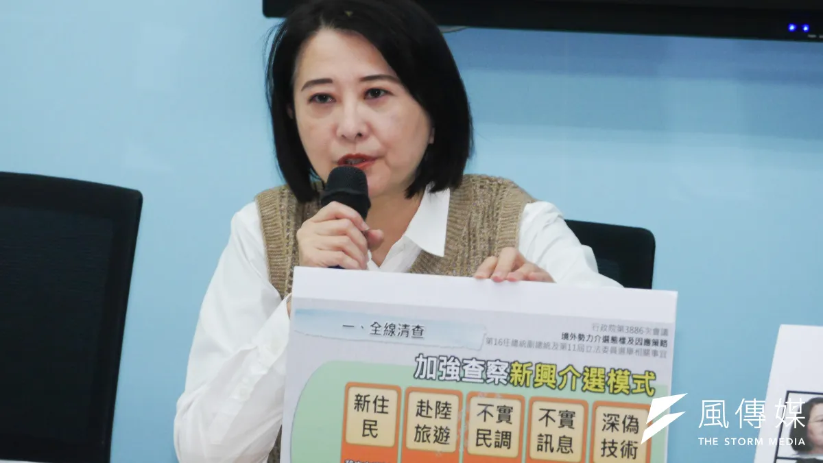 國民黨立委王鴻薇5日在黨團記者會中質疑民進黨政府遲未公布高端疫苗合約,並在會後發文披露衛福部3名官員在3日下午上班時間與民進黨高層開會。(蔡親傑攝)