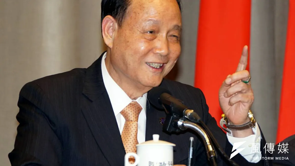 海基會董事長林中森說明兩岸租稅協定後續效應。(資料照片,蘇仲泓攝)