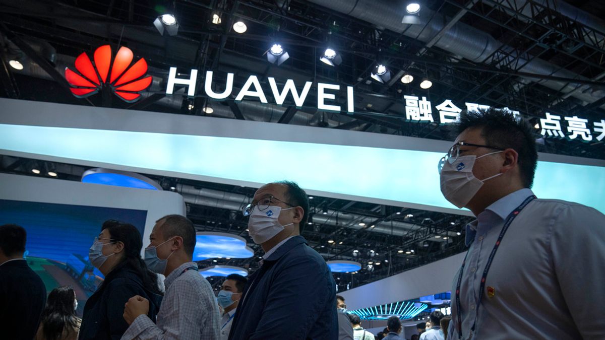 中國手機大廠華為在展覽的攤位。(美聯社) 中國手機大廠華為在展覽的攤位。(美聯社)