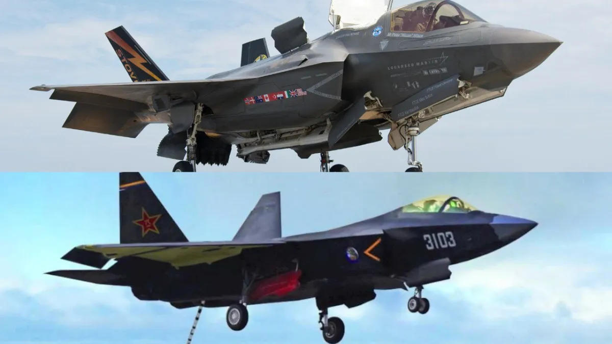 美國海軍研究所20日發文狠酸,中國瀋陽飛行集團研發中的殲-31(J-31)戰機,外型抄襲洛克希德・馬丁公司製造的F-35戰機。(取自U.S. Naval Institute臉書)