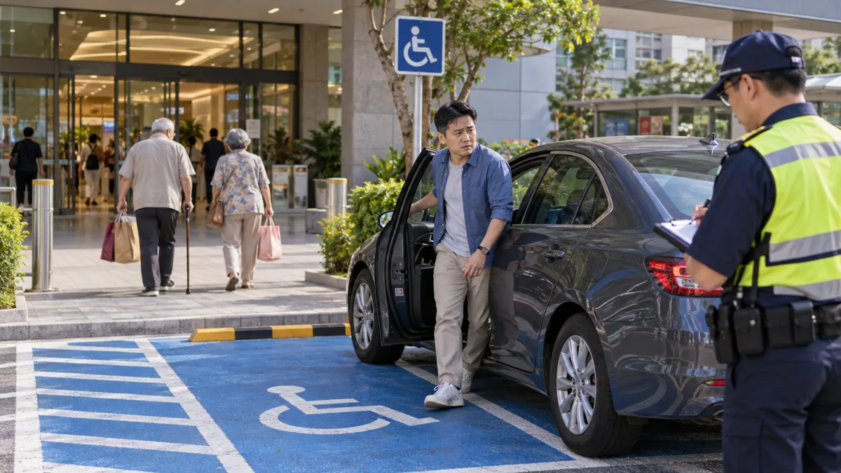 家中有行動不便的父母,不少子女會開車接送就醫、購物,並申請身心障礙者專用停車位識別證,方便長輩上下車。(示意圖/AI生成)