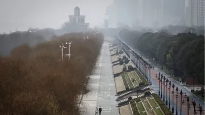 武漢封城後街頭幾乎沒人