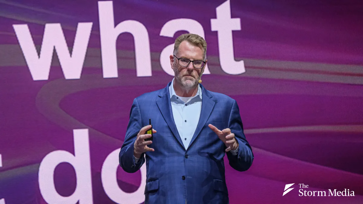 Micron Technology President Scott DeBoer speaks at the SEMICON Taiwan 2026 CEO Summit at the Nangang Exhibition Hall on September 2. (Photo: Liu Wei-hung)