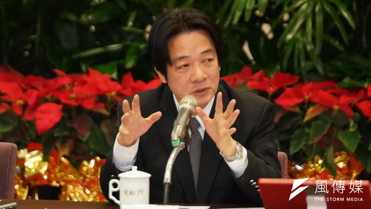 行政院年終記者會,行政院長賴清德發言。(盧逸峰攝)