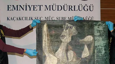 畢卡索名畫《裝飾她頭髮的女人》(美聯社)