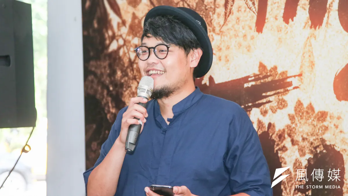 「WOW TAIWAN 紐約藝術展啟動記者會」,蘇打綠團長阿福主持。(陳明仁攝)
