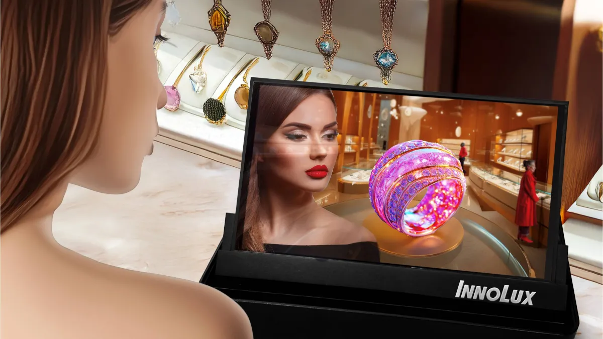 圖說:群創9.6吋MicroLED Smart Mirror智慧鏡面顯示器。(圖/群創光電提供)