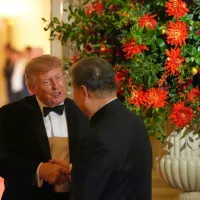 美國總統川普(Donald Trump)於24日召開國宴,宴請中國國家主席習近平。(美聯社) 美國總統川普(Donald Trump)於24日召開國宴,宴請中國國家主席習近平。(美聯社)