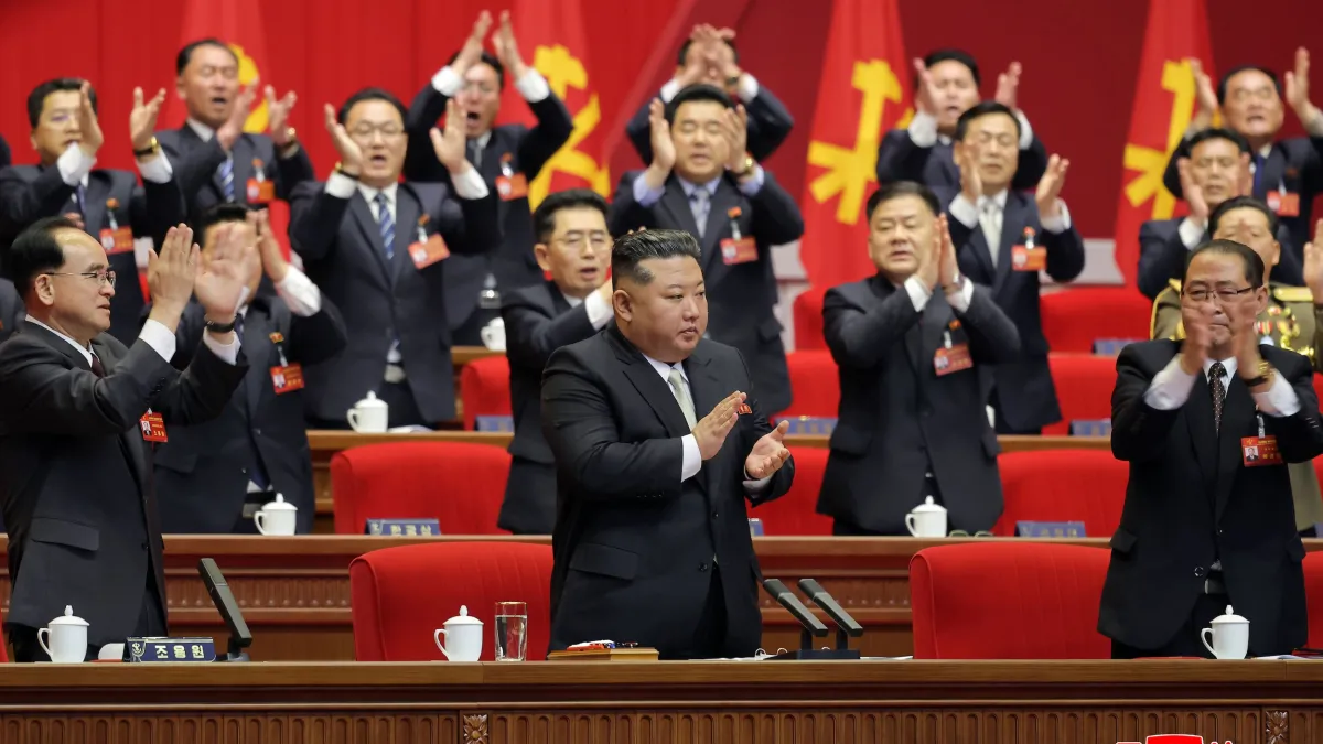 On February 22, 2026, North Korean Supreme Leader Kim Jong-un was re-elected as Party Chairman at the Workers' Party of Korea Congress held in Pyongyang. (AP)