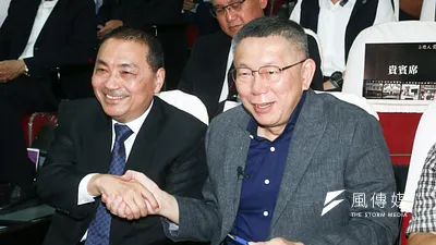 趙少康要促成侯友宜(左)、柯文哲(右)藍白合搭參選正副總統能成功嗎?(蔡親傑攝)