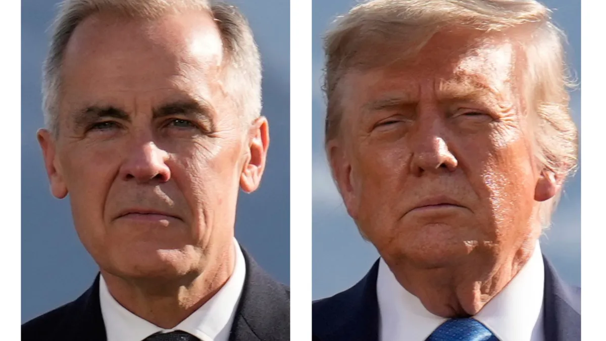 US President Trump and Canadian Prime Minister Carney. (Associated Press)