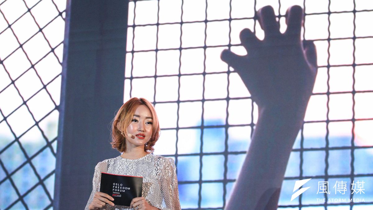 「2019年奧斯陸自由論壇-台灣」13日舉行,北韓脫北者卜研美演說「打破北韓的謊言」。(蔡親傑攝) 「2019年奧斯陸自由論壇-台灣」13日舉行,北韓脫北者卜研美演說「打破北韓的謊言」。(蔡親傑攝)