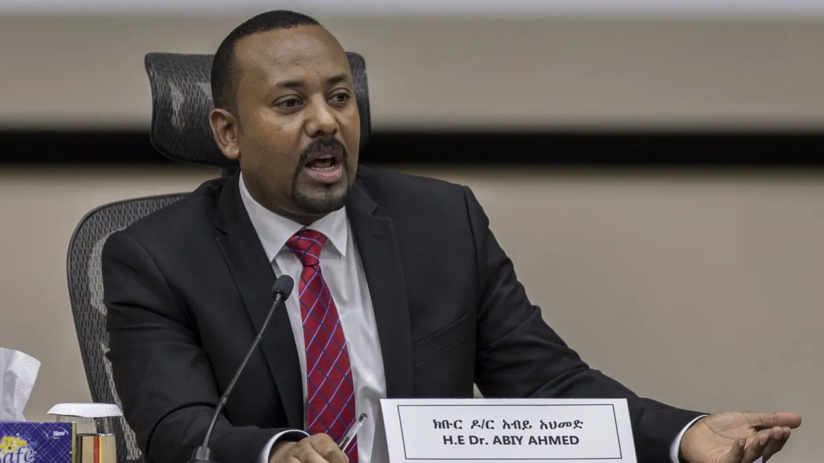 2020年11月30日,衣索比亞總理阿比(Abiy Ahmed)對提格雷州戰事發表談話(AP)