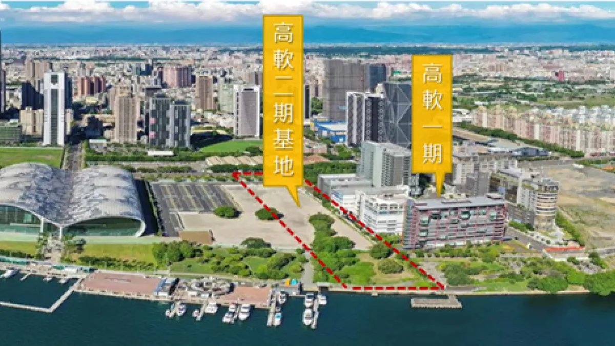 高軟二期公告招商受理至8月31日,圖為高軟二期空拍圖。(圖/高雄市經發局提供)
