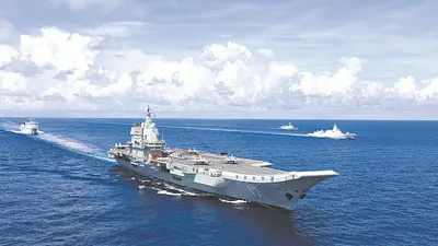 中國海軍山東艦航母編隊。(中國軍網)