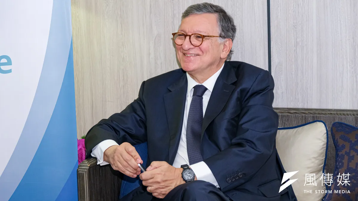 José Manuel Barroso speaks with Storm Media on May 6, 2026. (Photo by Walter Liu)